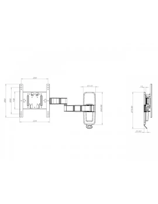 MULTIBRACKETS 7310 Tilting and rotating wall mount Multibrackets Flexarm Tilt   Turn III - 15 -32  screen VESA Max 200x200 MUL