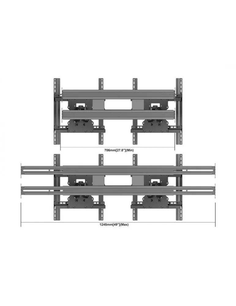 MULTIBRACKETS 0747 Support sur rayonnage Multibrackets Store Shelf Mount Pro Dual - 2 screens 50 -55  VESA Max 400x400 MULTIBR