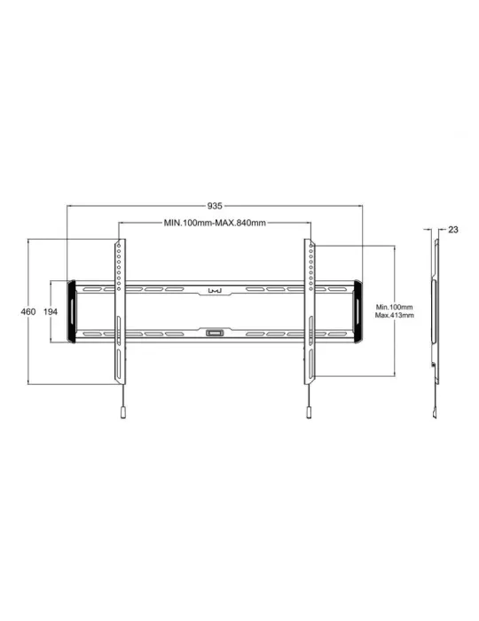 MULTIBRACKETS 1015 Support mural fix Multibrackets Universal Wallmount Fixed Large 800x400 Ref  MULTIBRACKETS MUL1015 | MusicG