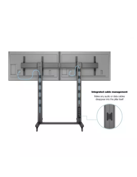 MULTIBRACKETS 3019 Support mobile Multibrackets Public Display Stand 210 Dual Black REF MULTIBRACKETS MUL3019 | MusicGoodDeal