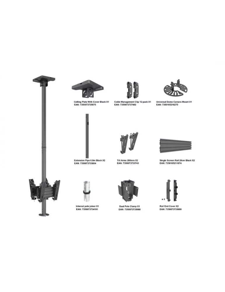 MULTIBRACKETS 6596 Support plafond Multibrackets Ceiling Mount Pro CCTV MBC1UX2 - écran VESA Max 200 MULTIBRACKETS MUL6596 | M