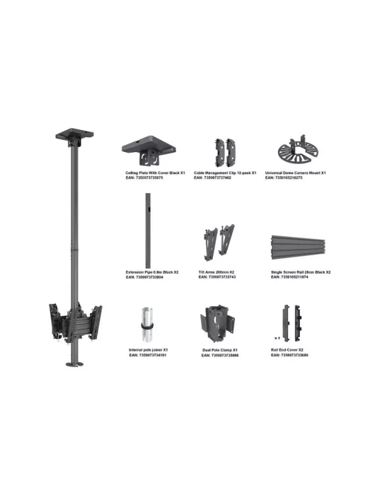 MULTIBRACKETS 6596 Support plafond Multibrackets Ceiling Mount Pro CCTV MBC1UX2 - écran VESA Max 200 MULTIBRACKETS MUL6596 | M