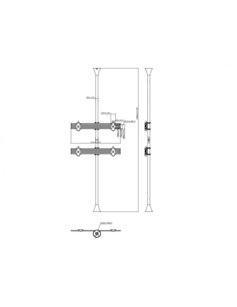 MULTIBRACKETS 2000 Boden-Decken-Halterung Multibrackets Floor to Ceiling Mount Pro MBFC2X2U-F100 - 4 Monitore 15 -32  VESA Max