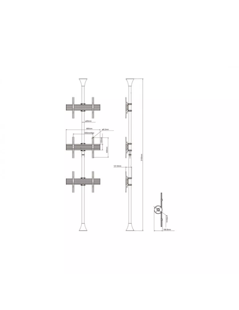 MULTIBRACKETS 5747 Boden-Decken-Halterung Multibrackets Floor to Ceiling Mount Pro MBFC3U REF  MULTIBRACKETS MUL5747 | MusicGo