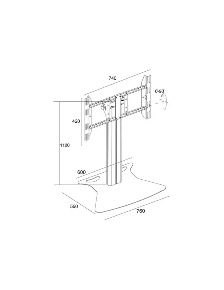 MULTIBRACKETS 1077 Bildschirmständer mit Flight Case Multibrackets Public Display Stand 110 Tilt   Table - Bildschirm 32 -55