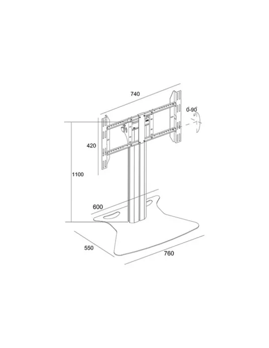 MULTIBRACKETS 1077 Bildschirmständer mit Flight Case Multibrackets Public Display Stand 110 Tilt   Table - Bildschirm 32 -55