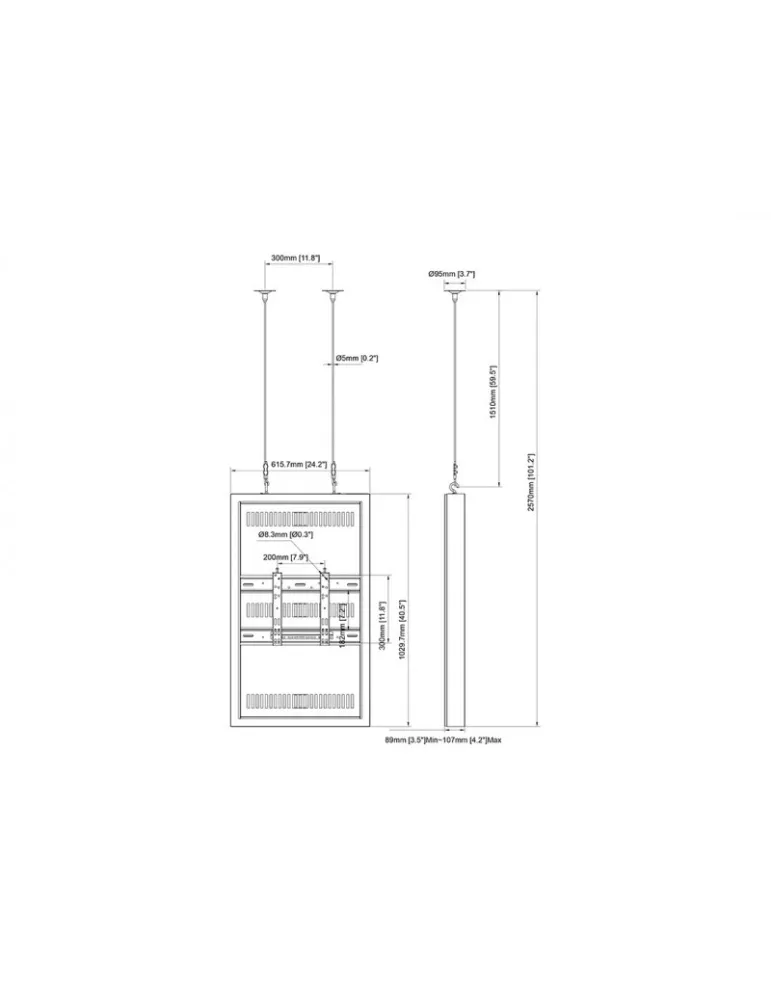 MULTIBRACKETS 3670 Caisson avec elingues Multibrackets Enclosure Wire Small Black - écran 43''