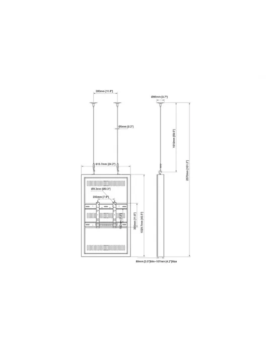 MULTIBRACKETS 3670 Caisson avec elingues Multibrackets Enclosure Wire Small Black - écran 43''