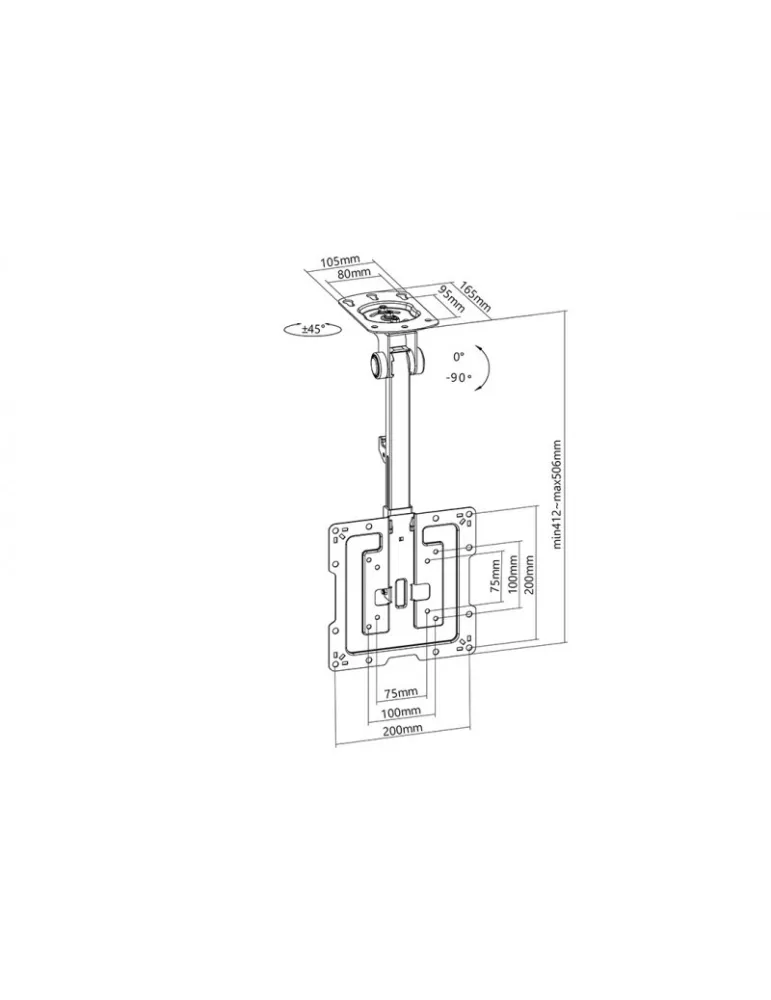 MULTIBRACKETS 3090 Folding ceiling support Multibrackets M VESA Flip Down Large max REF  MULTIBRACKETS MUL3090 | MusicGoodDeal