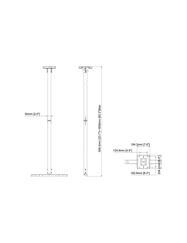 MULTIBRACKETS 1577 Support plafond Multibrackets Enclosure Ceiling Kit 49 -65  Black MULTIBRACKETS MUL1577 | MusicGoodDeal