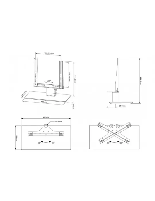 MULTIBRACKETS 3132 Multibrackets TableStand Turn S Black for LCD screens 24  - 32  VESA MAX 300x300 MULTIBRACKETS MUL3132 | Mu
