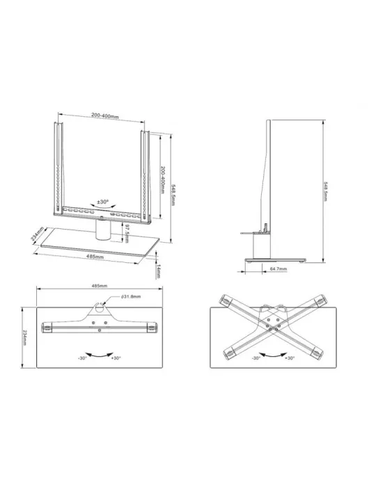 MULTIBRACKETS 1114 Multibrackets TableStand Turn Medium Negro para pantallas LCD de 32  a 42  VESA MAX 400x400 MULTIBRACKETS M