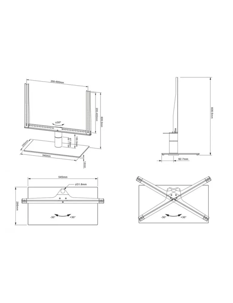 MULTIBRACKETS 1121 Support table Multibrackets TableStand Turn Large LCD 46  -60   VESA 600 MULTIBRACKETS MUL1121 | MusicGoodD