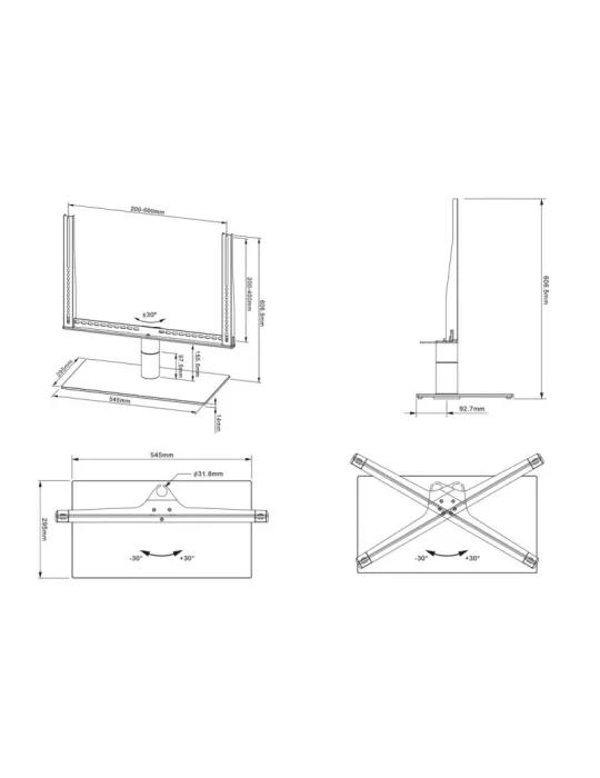 MULTIBRACKETS 1121 Support table Multibrackets TableStand Turn Large LCD 46  -60   VESA 600 MULTIBRACKETS MUL1121 | MusicGoodD