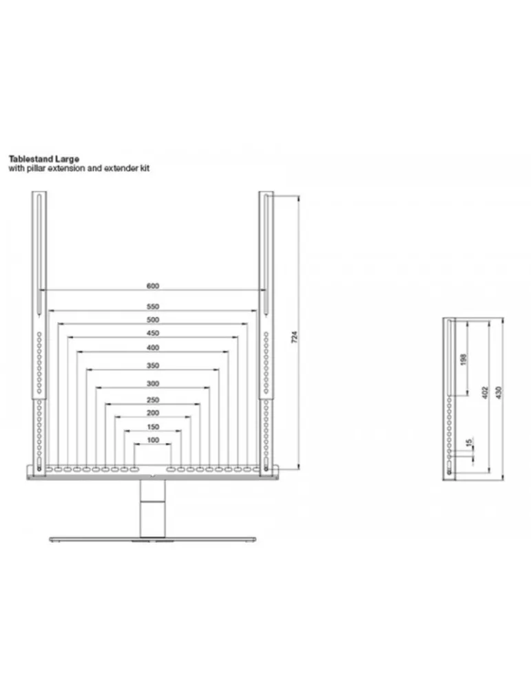 MULTIBRACKETS 1305 Multibrackets extension bar kit VESA Turn   Motorized Tablestand 600x700 MULTIBRACKETS MUL1305 | MusicGoodD