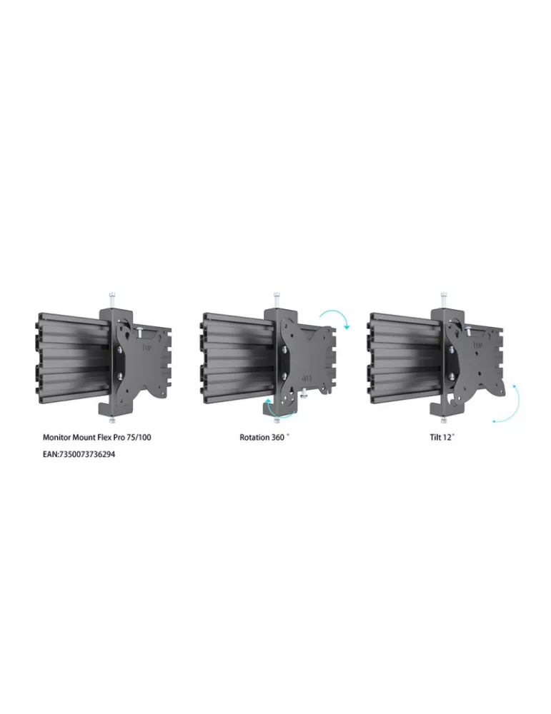 MULTIBRACKETS 5957 Support de table Multibrackets Deskmount Colonne Pro 3x1 MBDM3x1U - 3 écrans 32" VESA Max 100x100