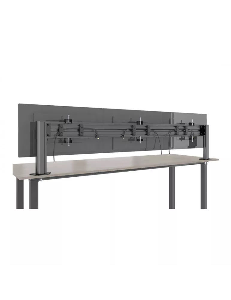 MULTIBRACKETS 5957 Support de table Multibrackets Deskmount Colonne Pro 3x1 MBDM3x1U - 3 écrans 32" VESA Max 100x100