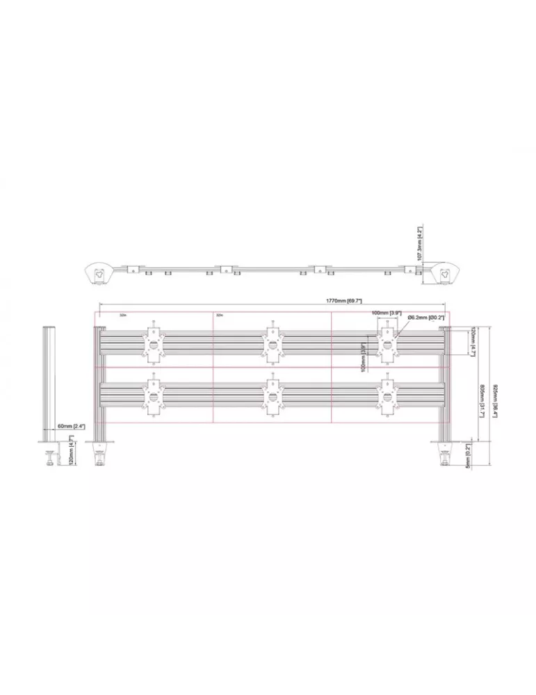 MULTIBRACKETS 5551 6-screen table stand Deskmount Column Pro 3x2 MBDM3x2U REF  MULTIBRACKETS MUL5551 | MusicGoodDeal