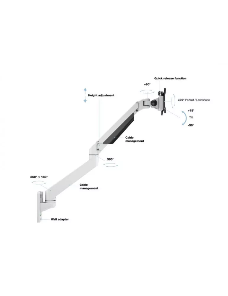 MULTIBRACKETS 1034 Tischhalterung Multibrackets Gas Lift Arm Wall Single für Bildschirm 15 - 32  Belastung 10Kg Vesa Max 100x1