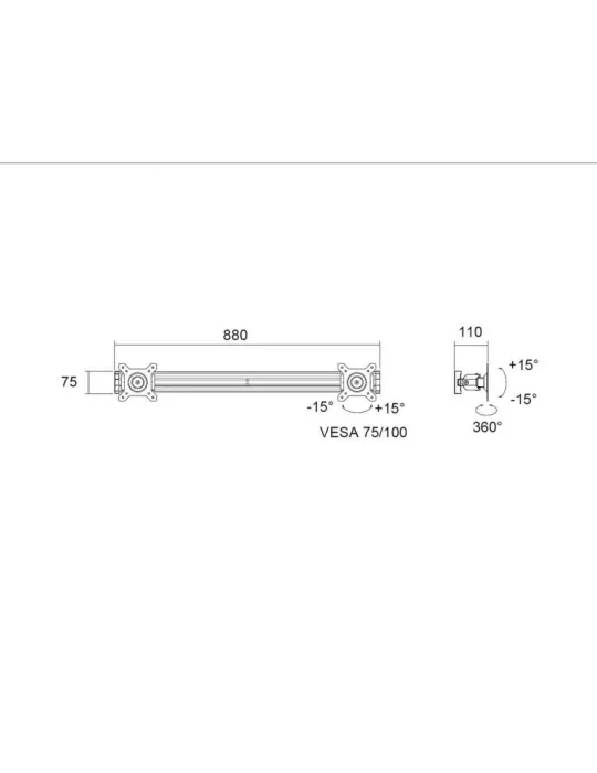 MULTIBRACKETS 6344 Support écran Multibrackets Public Display Stand Dual Screen Mount Silver - 2 screens 15 -32  VESA Max 100x