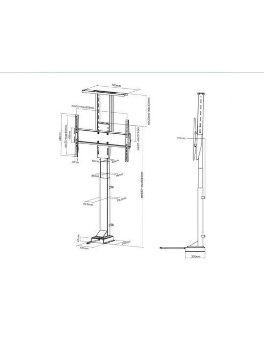 MULTIBRACKETS 5969 Multibrackets motorized stand - 37-65   Vesa Max screen 600x400 REF   MULTIBRACKETS MUL5969 | MusicGoodDeal