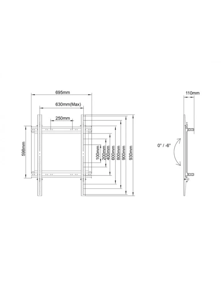 Soportes MULTIBRACKETS 8854 Soporte Multibrackets Soporte Dual Pole 600X900 - pantalla 55 -75  VESA Max 600x900 MULTIBRACKETS