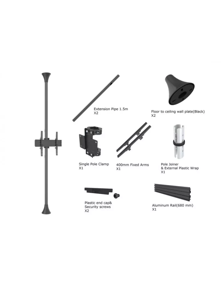 MULTIBRACKETS 3620 Boden-Decken-Halterung Multibrackets Floor to ceiling Mount MBFC1U REF  MULTIBRACKETS MUL3620 | MusicGoodDe