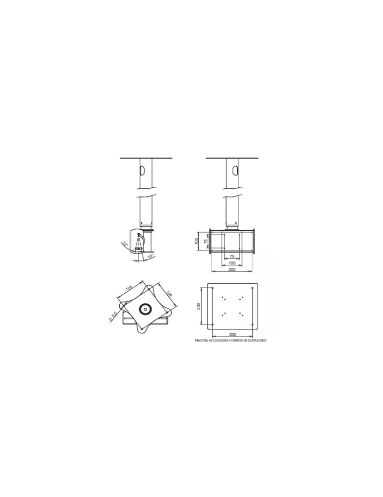 EUROMET 08614 Soporte de techo para pantalla Vesa Max 200x200 EUROMET EUR08614 | MusicGoodDeal
