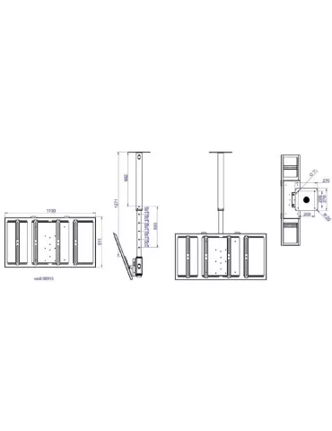 EUROMET 09124 Soporte de techo para pantalla Vesa Max 1100x610 EUROMET EUR09124 | MusicGoodDeal 2