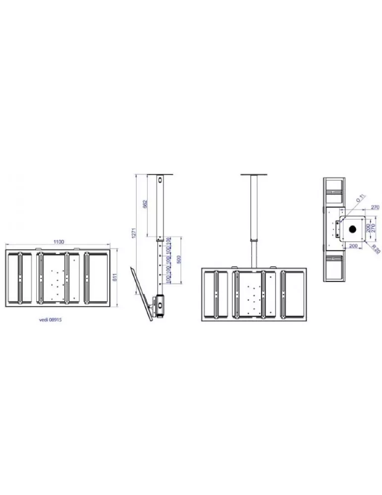 EUROMET 09124 Soporte de techo para pantalla Vesa Max 1100x610 EUROMET EUR09124 | MusicGoodDeal