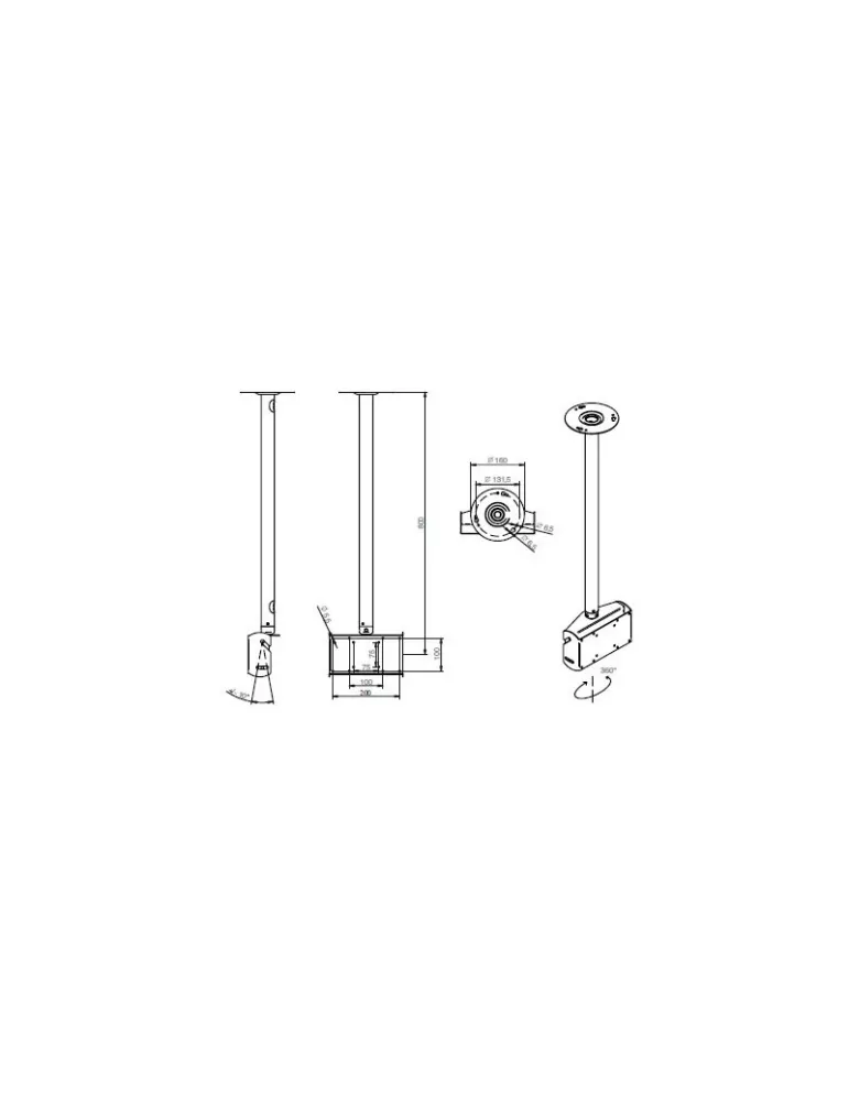 EUROMET 13400 Soporte de techo para pantalla Vesa Max 200x100 EUROMET EUR13400 | MusicGoodDeal