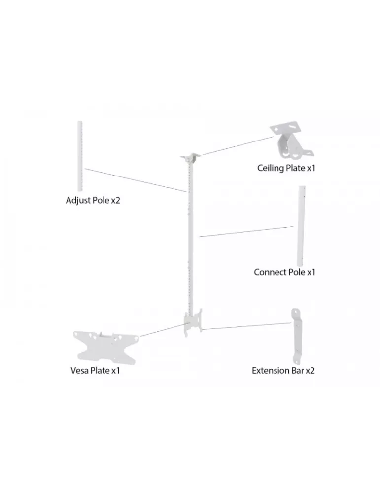 MULTIBRACKETS 4757 Support plafond Multibrackets Public Ceilingmount Small Single - écran 10"-32" VESA Max 200x200