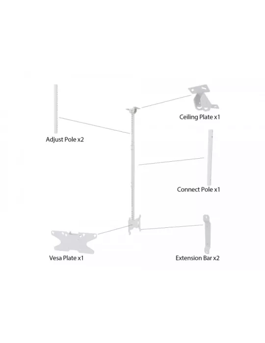 MULTIBRACKETS 4757 Support plafond Multibrackets Public Ceilingmount Small Single - écran 10"-32" VESA Max 200x200