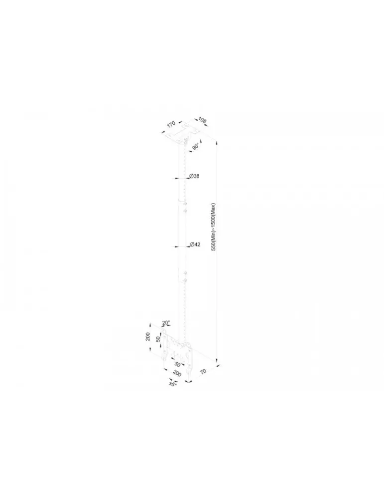 MULTIBRACKETS 4757 Support plafond Multibrackets Public Ceilingmount Small Single - écran 10"-32" VESA Max 200x200