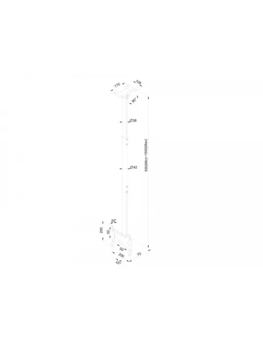 MULTIBRACKETS 4757 Support plafond Multibrackets Public Ceilingmount Small Single - écran 10"-32" VESA Max 200x200