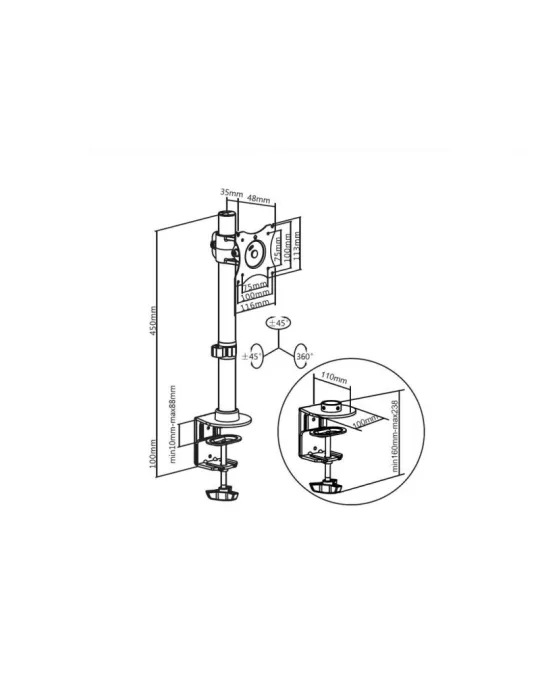 MULTIBRACKETS 3293 Tilting table stand Multibrackets Desktopmount Basic Single - 15  - 27  screen Vesa Max 100x100 MULTIBRACKE