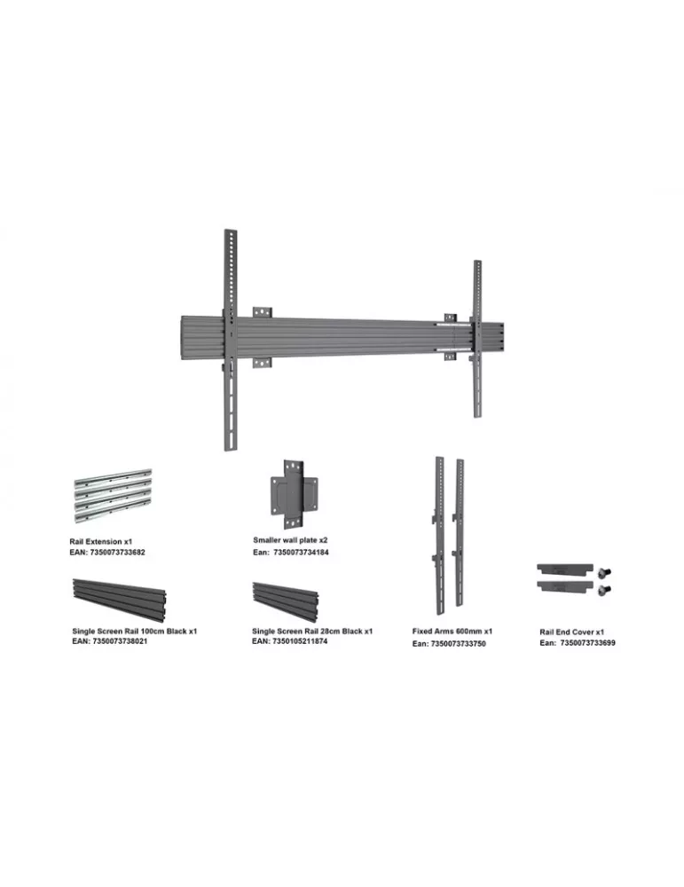 MULTIBRACKETS 4967 Support mural fixe Multibrackets Wallmount Pro MBW1U 1000 Fixed - écran 65"-120" VESA Max 1000x600