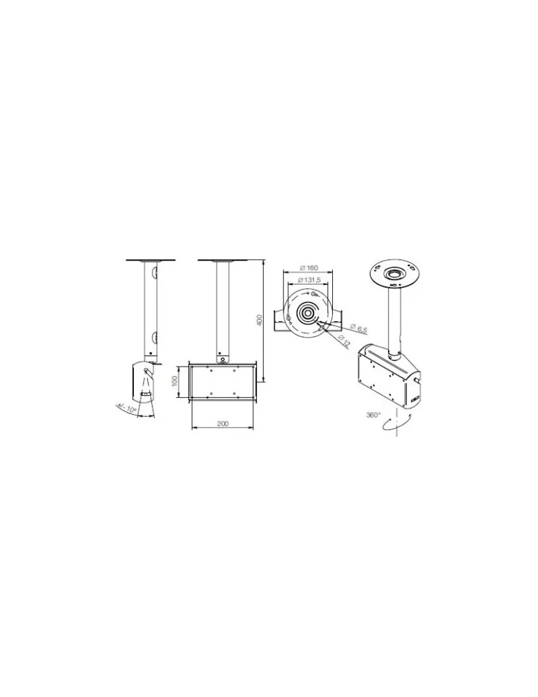 EUROMET 13300 Vesa Max 200x100 screen ceiling mount EUROMET EUR13300 | MusicGoodDeal
