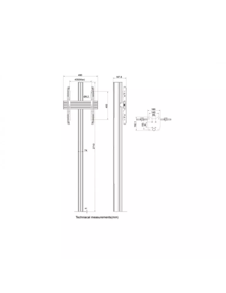MULTIBRACKETS 0303 Floor support to fix Multibrackets Flormount Column Pro MBFC1U Micro aj. REF  MULTIBRACKETS MUL0303 | Music