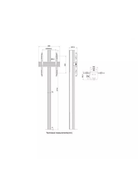 MULTIBRACKETS 0303 Bodenständer zum Befestigen Multibrackets Flormount Column Pro MBFC1U Micro aj. REF  MULTIBRACKETS MUL0303