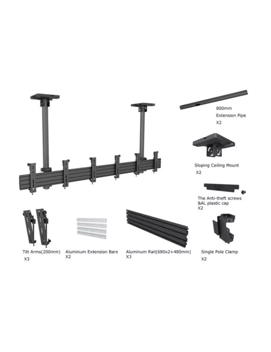 MULTIBRACKETS 5662 Menu Board Mount Pro MBC3X1U - 3 screens 32 - 42  VESA Max 200x200 MULTIBRACKETS MUL5662 | MusicGoodDeal