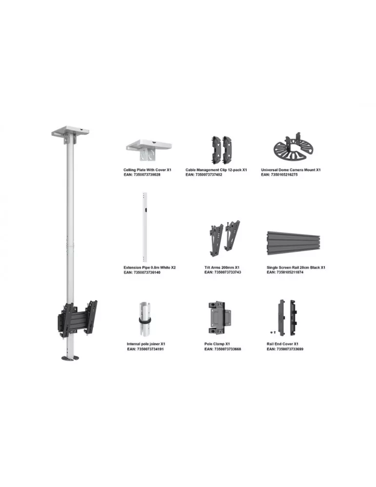MULTIBRACKETS 6589 Support plafond Multibrackets Ceiling Mount Pro CCTV MBC1U - VESA Max 200 MULTIBRACKETS MUL6589 | MusicGood