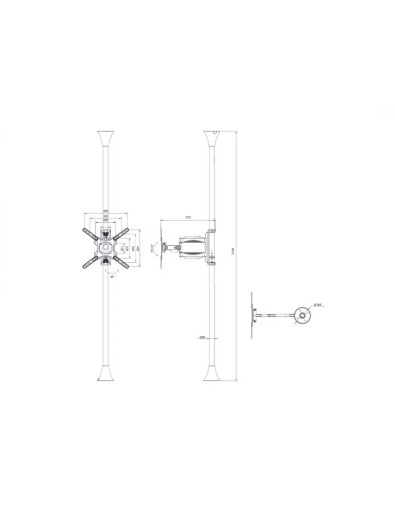 MULTIBRACKETS 6409 Boden-Decken-Halterung Multibrackets Floor to Ceiling Mount Pro MBFC1F - 32 -55 -Bildschirm VESA Max 400x40