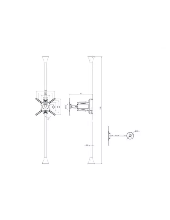 MULTIBRACKETS 6409 Support sol plafond Multibrackets Floor to Ceiling Mount Pro MBFC1F - écran 32"-55" VESA Max 400x400