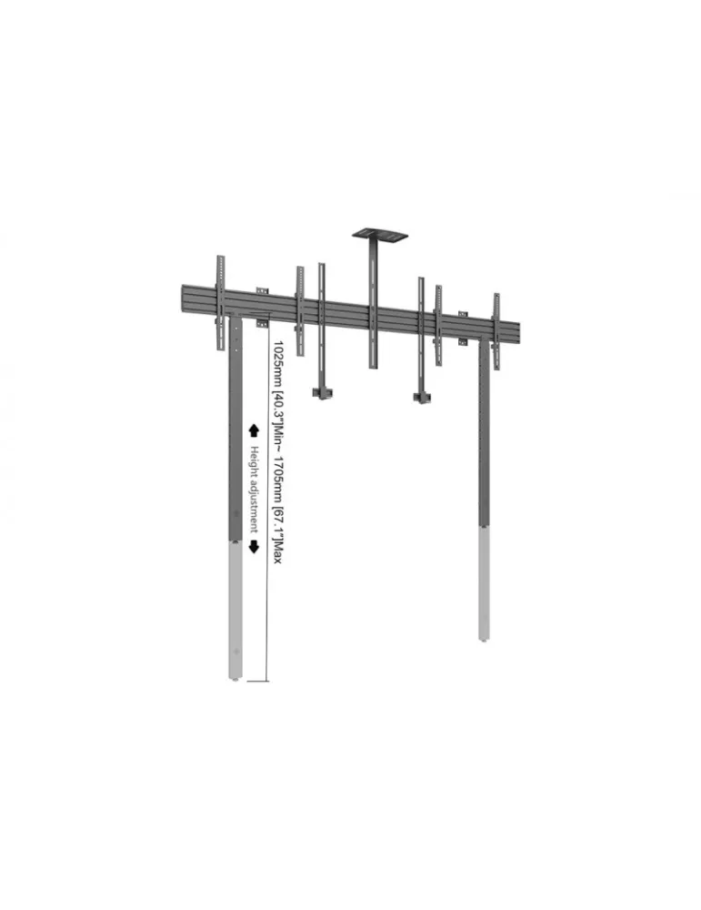 MULTIBRACKETS 3977 Support sol mur avec support caméra Multibrackets Collaboration Side by Side with brackets écran 32 -65   V