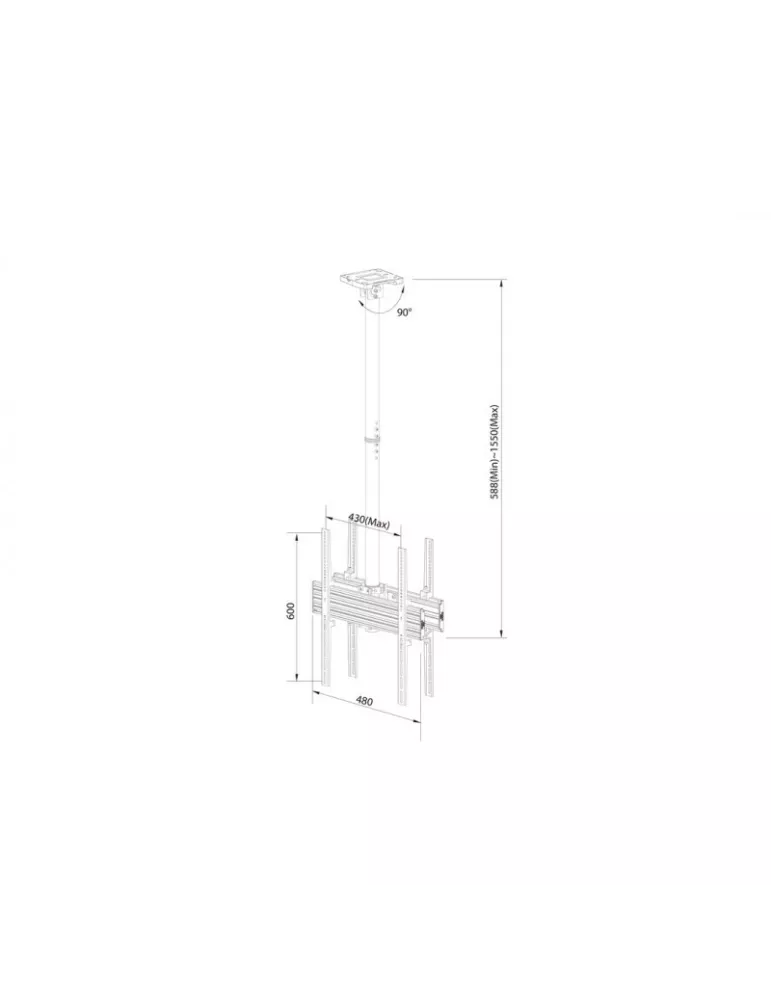 MULTIBRACKETS 6911 Support plafond double face Multibrackets MBC1UX2P Ceiling Mount Pro - 2 écrans 40"-75" VESA Max 400x600