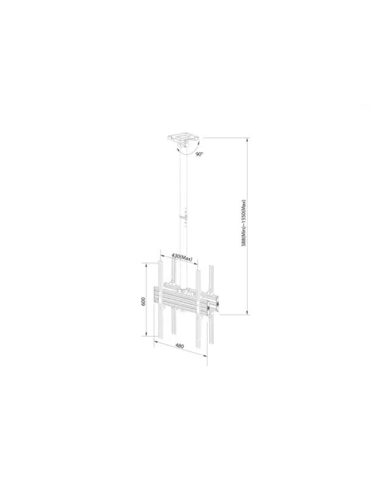 MULTIBRACKETS 6911 Support plafond double face Multibrackets MBC1UX2P Ceiling Mount Pro - 2 écrans 40"-75" VESA Max 400x600