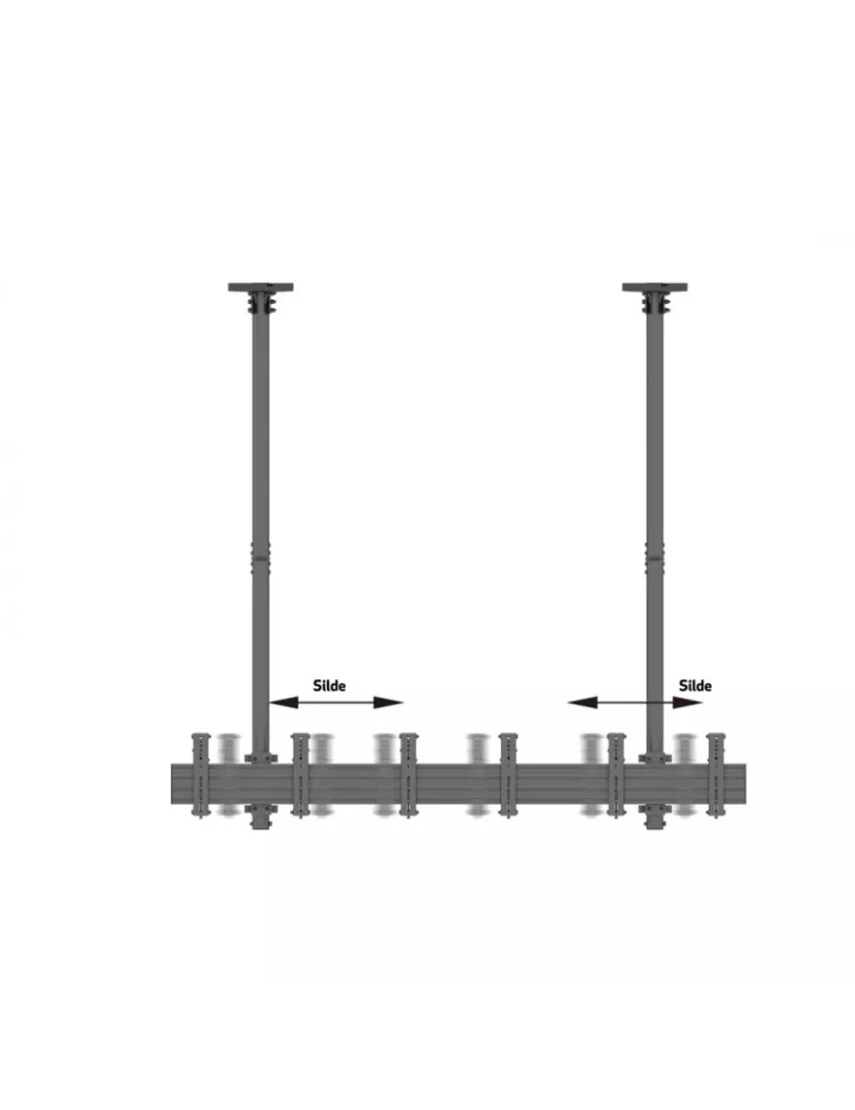 MULTIBRACKETS 2260 Support plafond Menuboard Multibrackets MBC3X1U Ceiling Mount Pro - 3 écrans 27"- 32" VESA Max 200x200