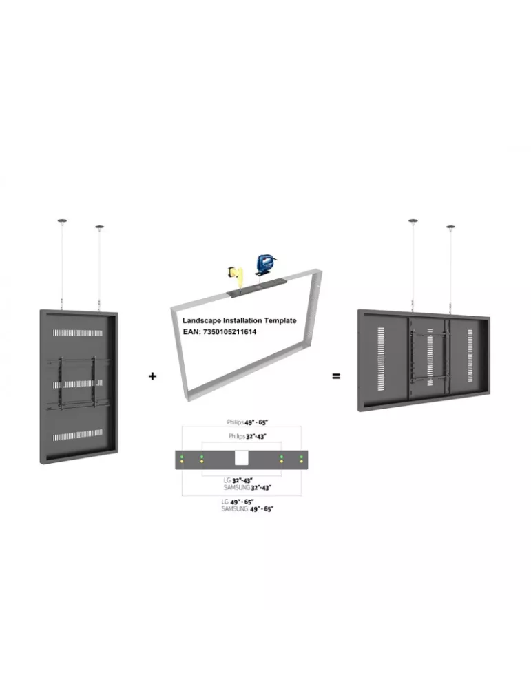 MULTIBRACKETS 3717 Caisson avec Elingues Multibrackets Enclosure 65  Wire Medium Black MULTIBRACKETS MUL3717 | MusicGoodDeal