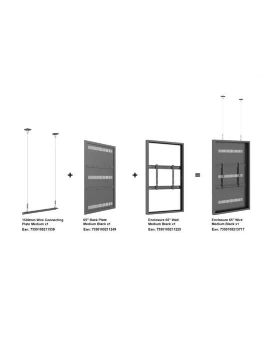 MULTIBRACKETS 3717 Caisson avec Elingues Multibrackets Enclosure 65  Wire Medium Black MULTIBRACKETS MUL3717 | MusicGoodDeal